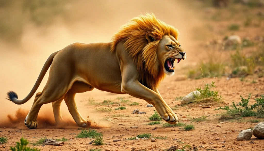 African Lion — Action Shot