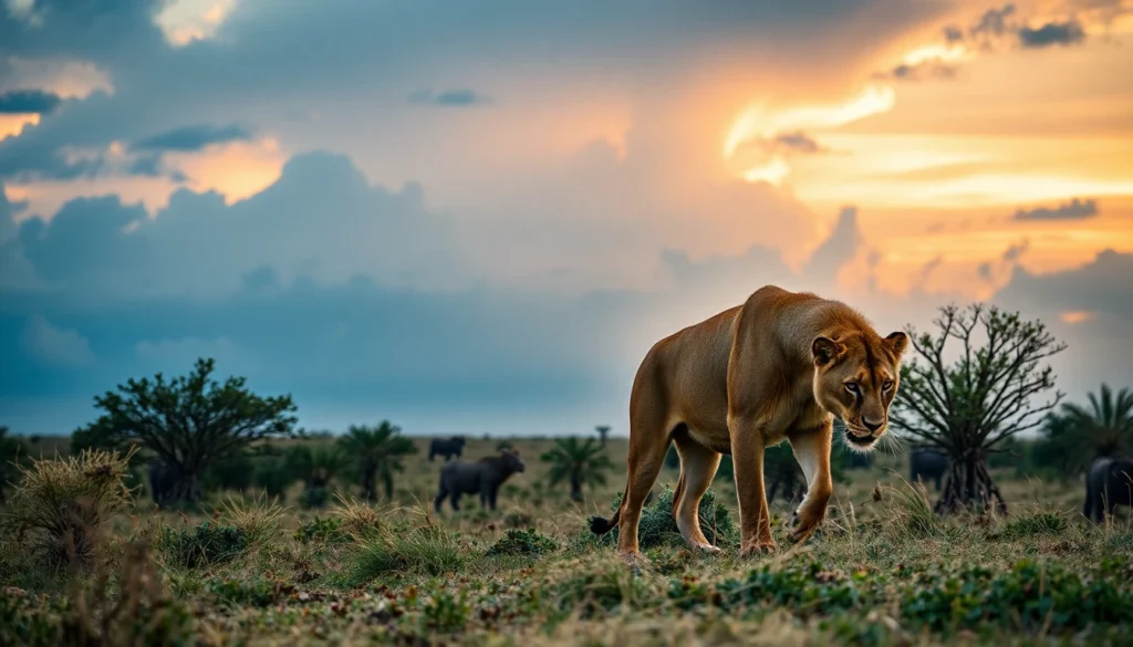 African Lion — Habitat Scene
