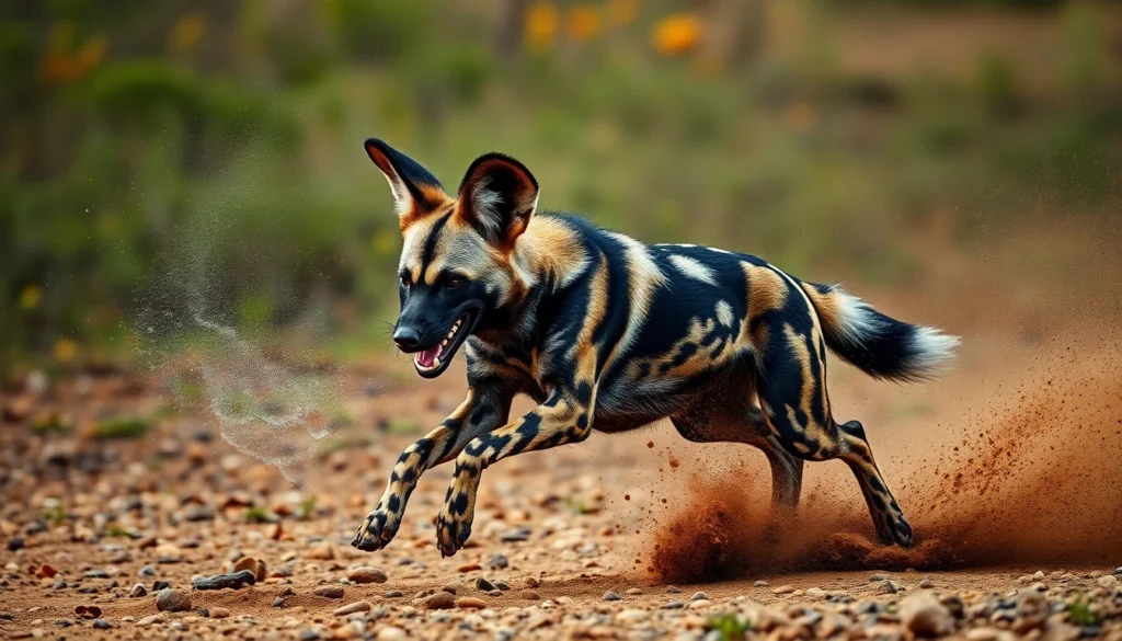 African Wild Dog — Action Shot