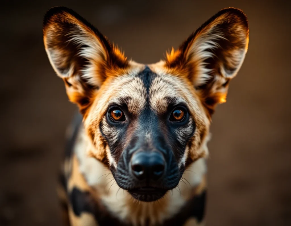 African Wild Dog — Close-Up Portrait
