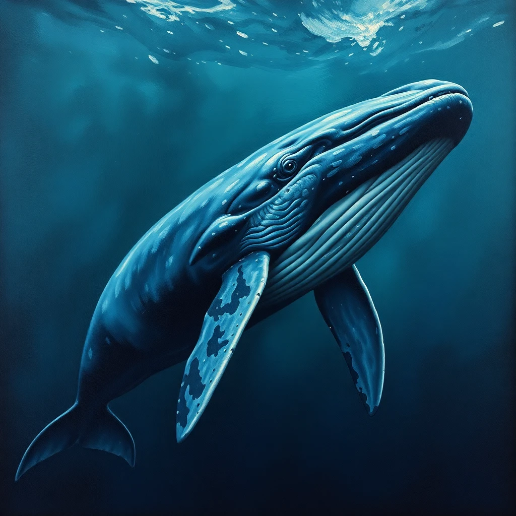 Blue Whale — Oil Painting