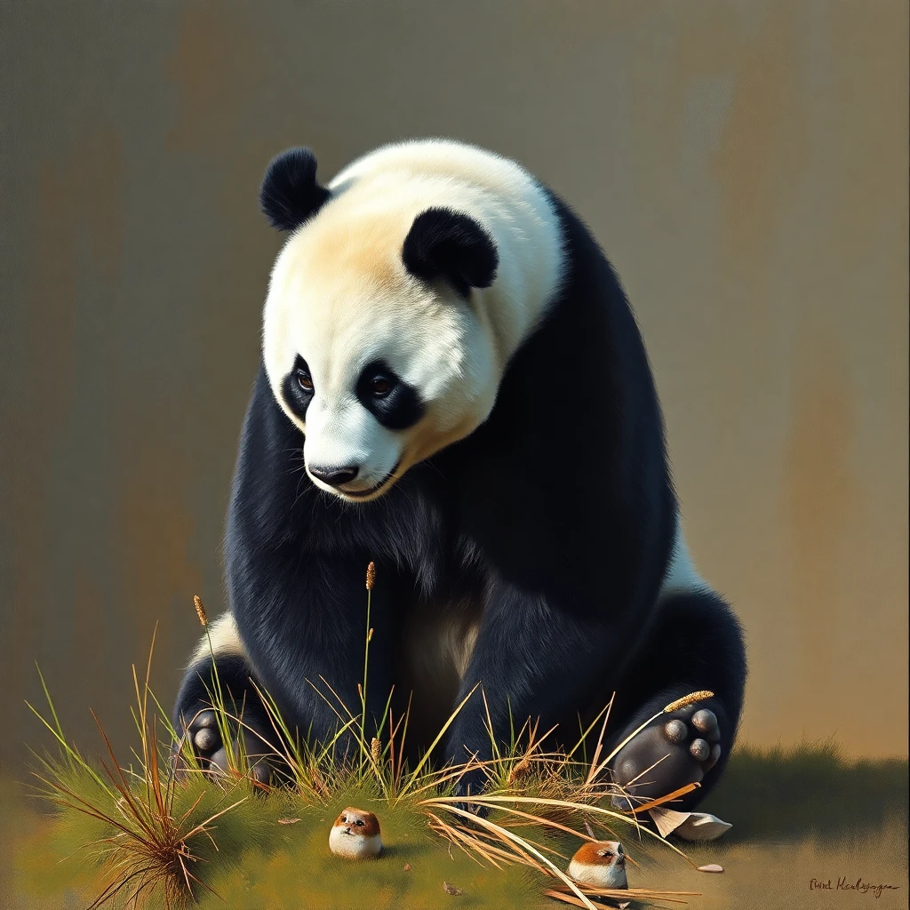 Giant Panda — Oil Painting