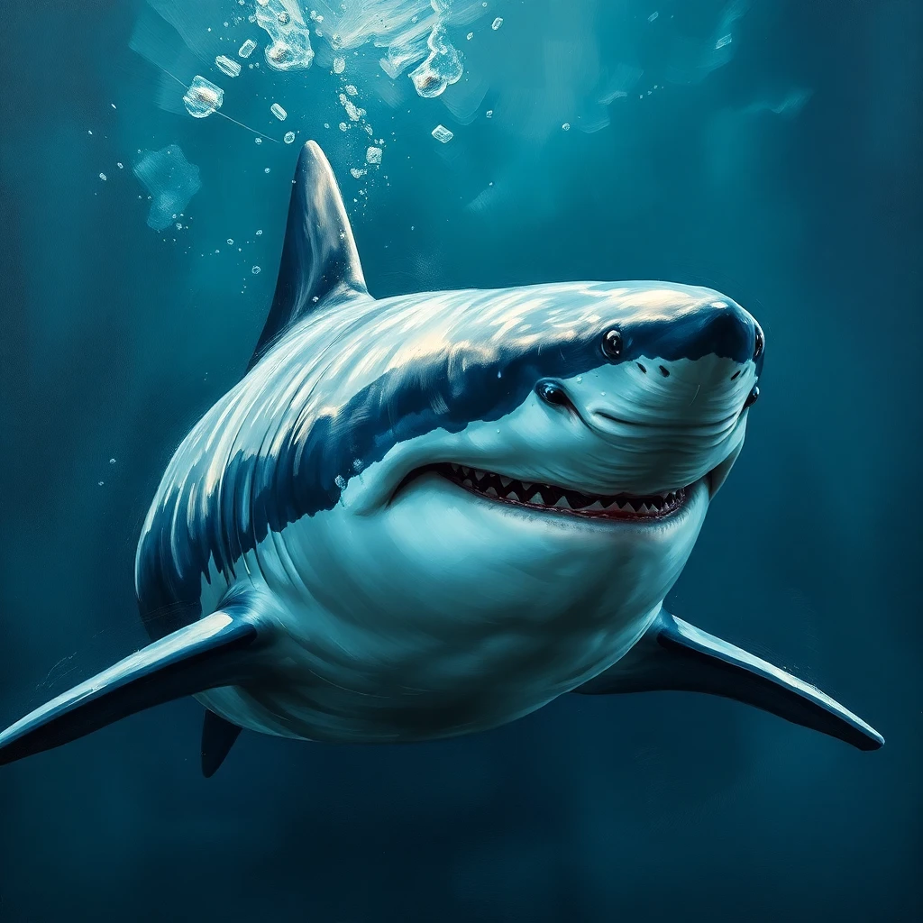 Great White Shark — Oil Painting