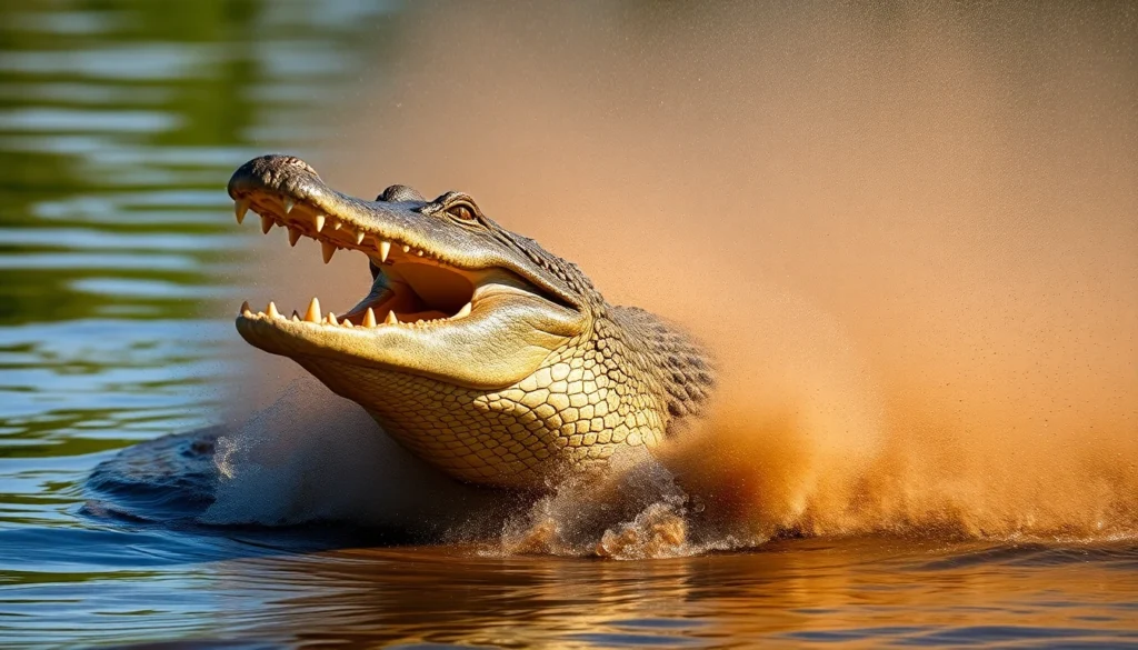 Nile Crocodile — Action Shot