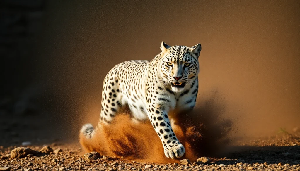 Snow Leopard — Action Shot